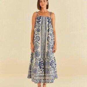 Farm Rio Blue Pineapple Garden Maxi Dress new with tags